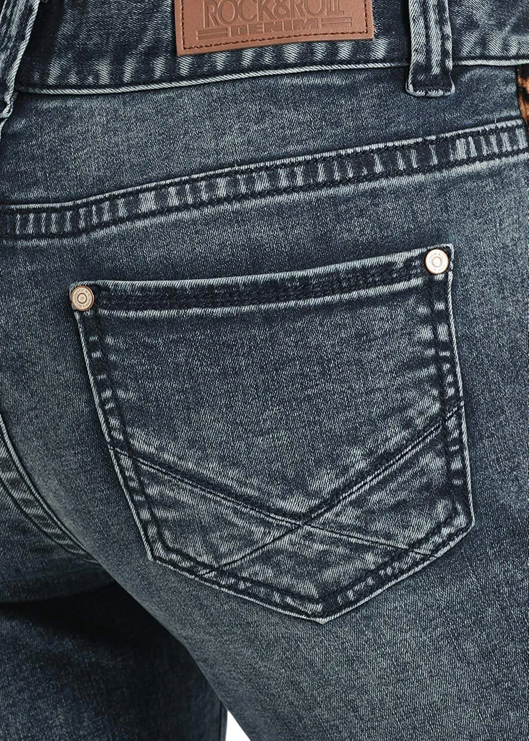 Rock and Roll Cowgirl Slim Low Rise Boyfriend Skinny Jeans, Medium Vintage, 25